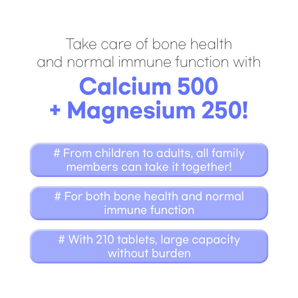 Dr. Elizabeth’s Calcium 500+ Magnesium 250 1,500mg x 210 tablets for optimal joint health