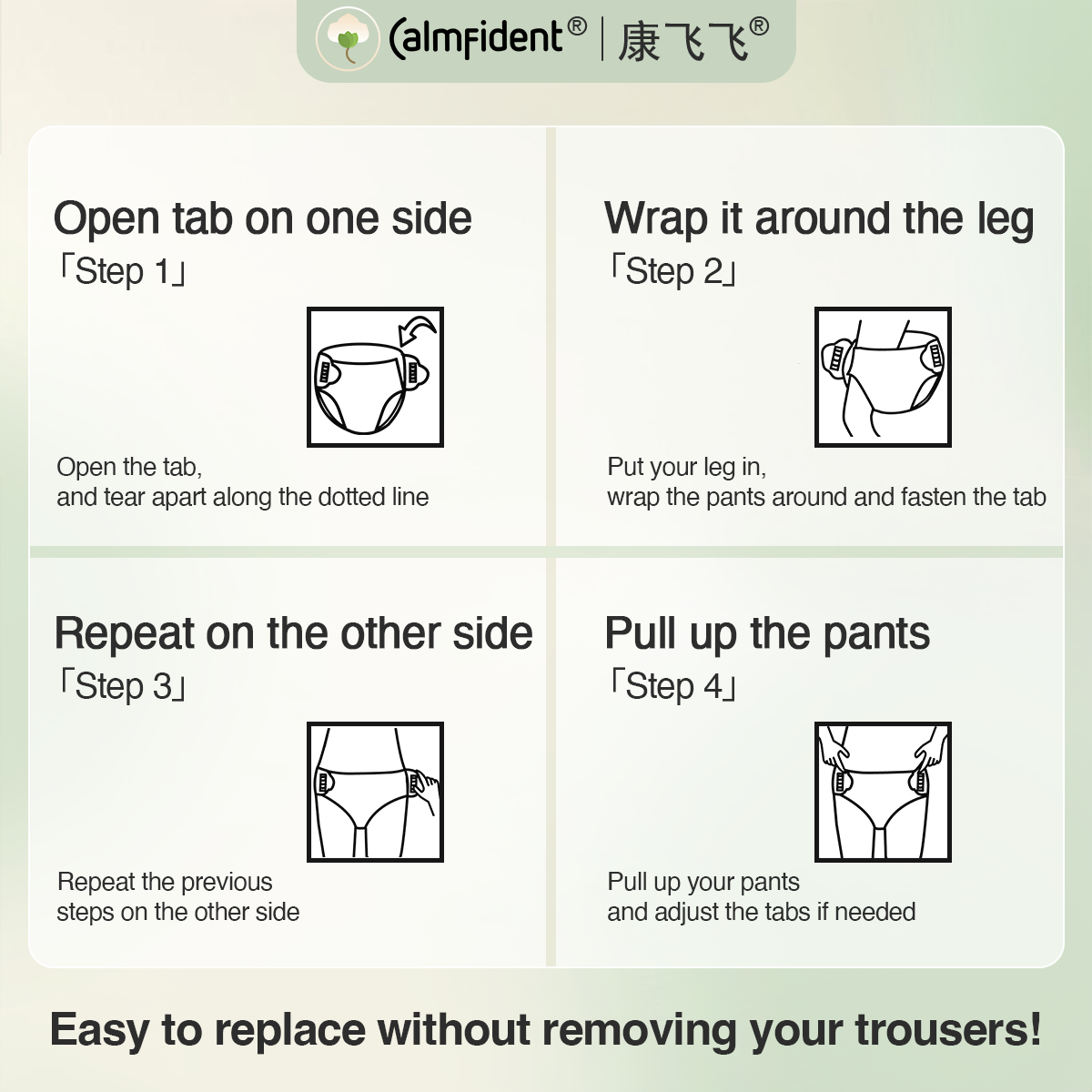 Calmfident Overnight Menstrual Panties (5 pants per pack)