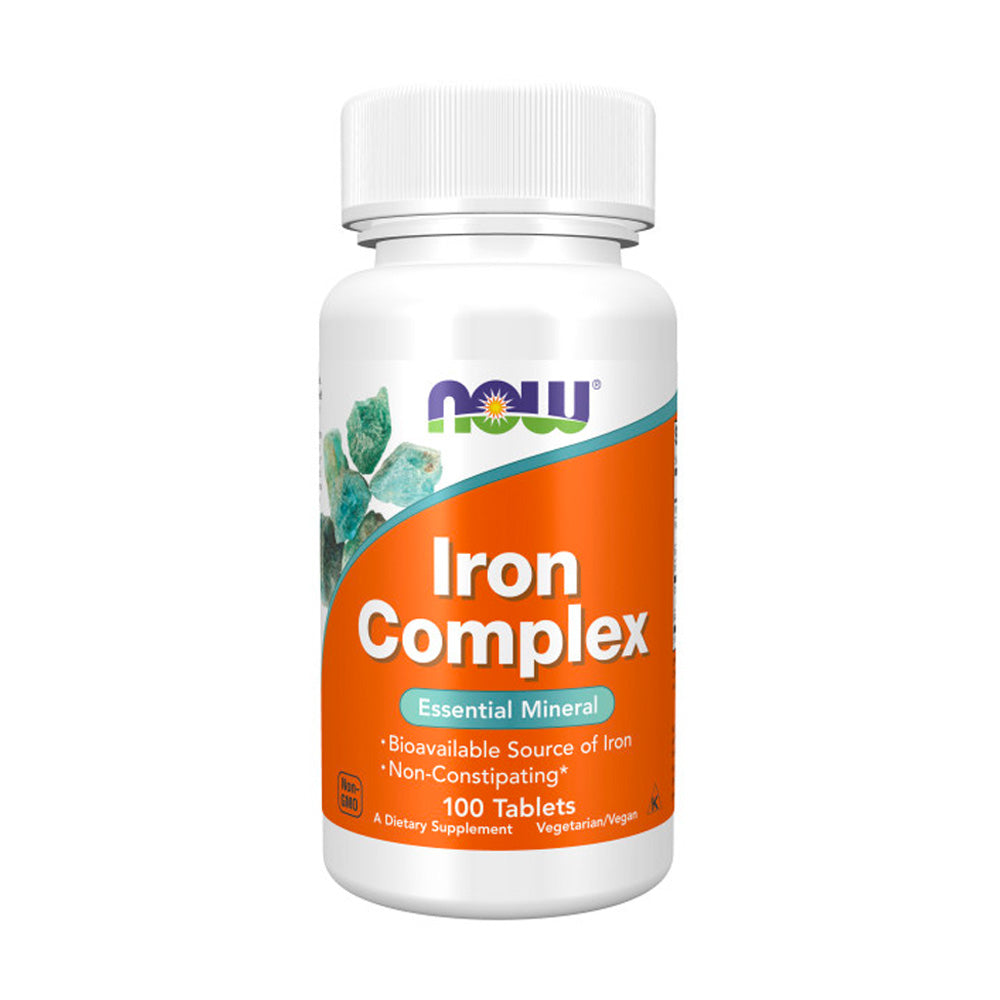 NOW Supplements, Iron Complex, Non-Constipating*, Essential Mineral, 100 Tablets