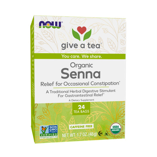 NOW Foods Give a Tea™ Organic Senna, Herbal Laxative*, Caffeine-Free, 24 bags