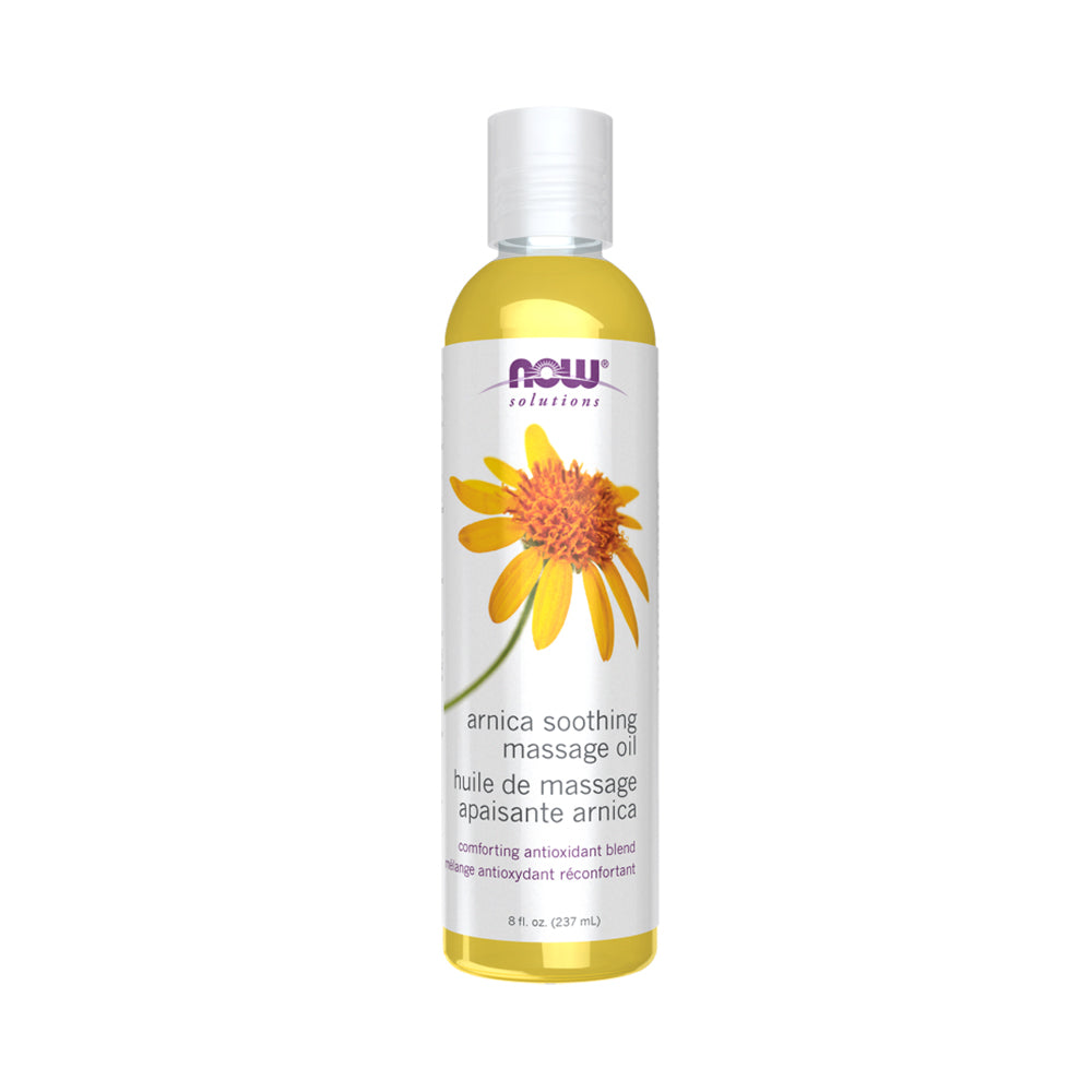 NOW Solutions, Arnica Relief Massage Oil, Therapeutic and Soothing on Sore, Achy Muscles, 8-Ounce (237 ml)