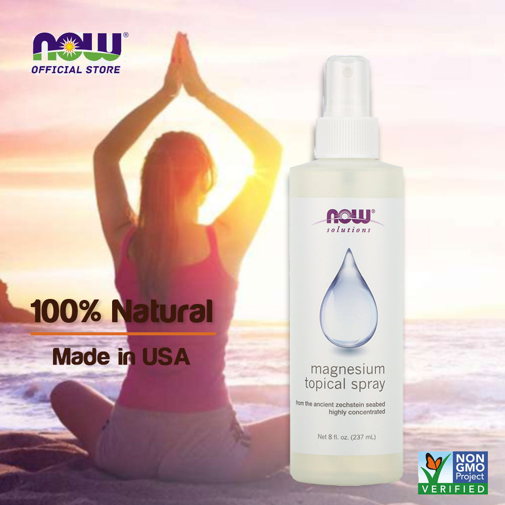 NOW Solutions, Magnesium Topical Spray, from the Ancient Zechstein Seabed, Highly Concentrated, 8-Ounce (237ml)