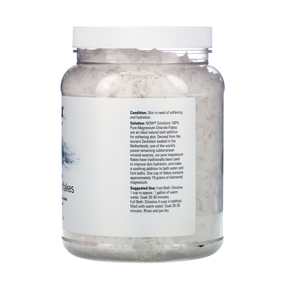 NOW Solutions, Magnesium Flakes, 100% Pure, from the Ancient Zechstein Seabed, Highly Concentrated, 54-Ounce (1531g)