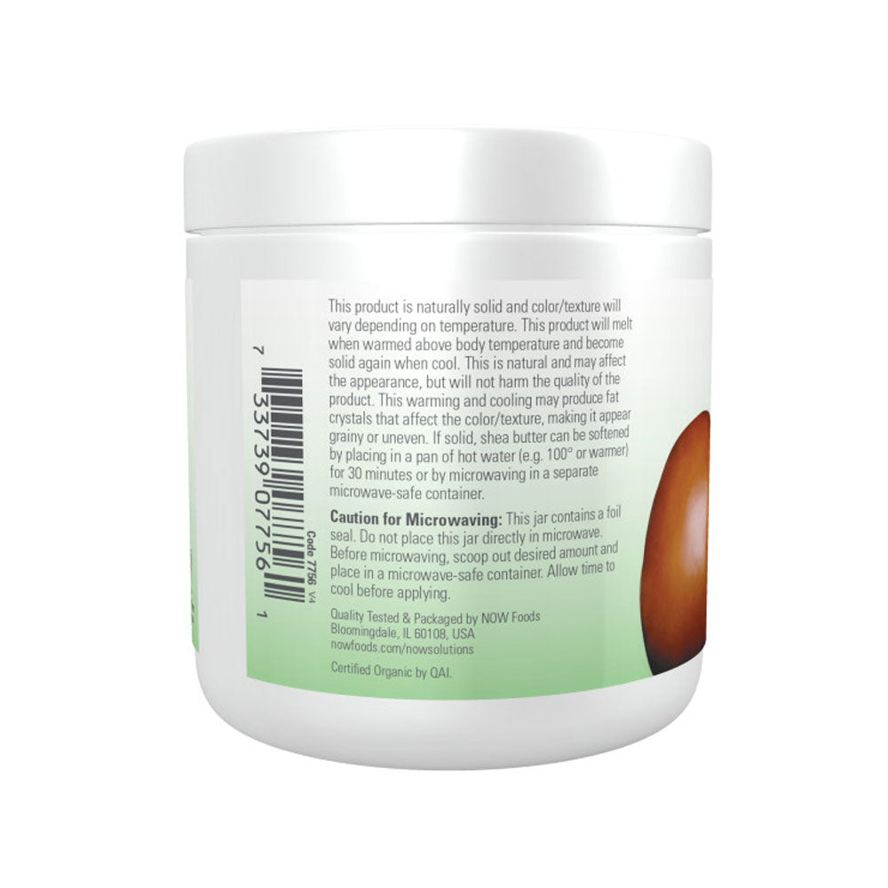 NOW Solutions, Certified Organic Shea Butter, Moisturizer For Rough And Dry Skin, 7-Ounce