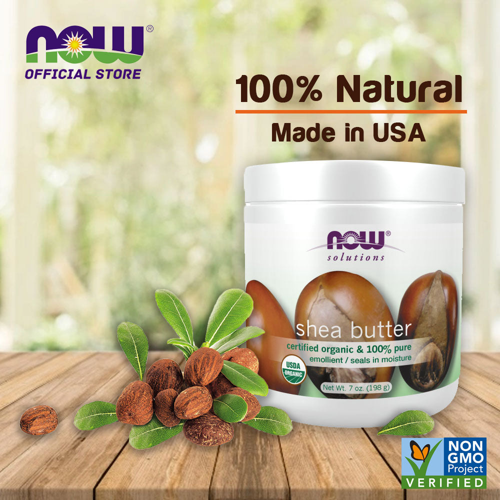 NOW Solutions, Certified Organic Shea Butter, Moisturizer For Rough And Dry Skin, 7-Ounce