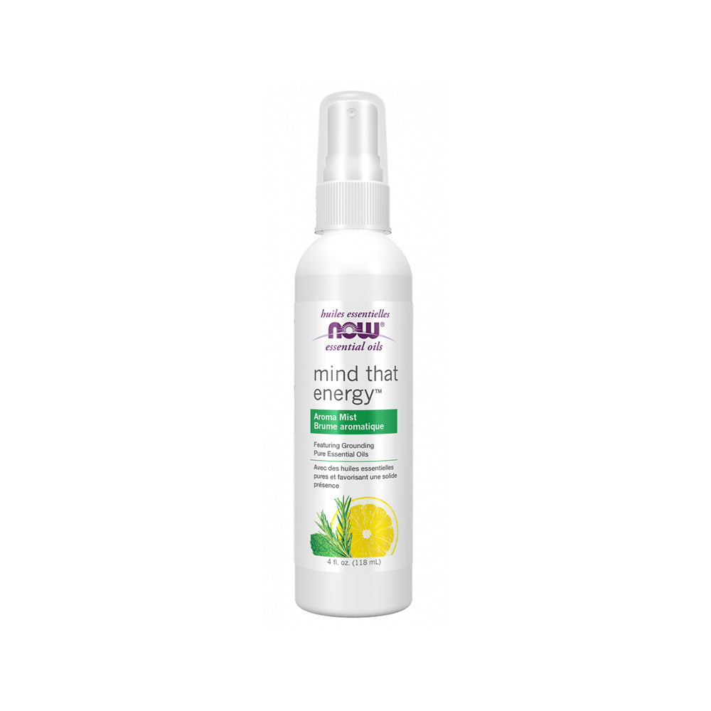NOW Essential Oils, Mind That Energy Aroma Mist 4oz (118ml)