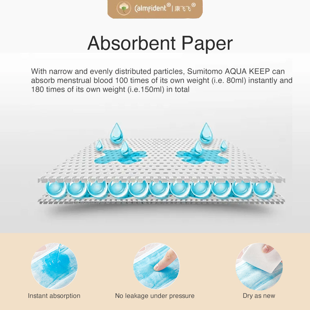 Calmfident Day Use *Ultra-Thin Super Absorbent* Sanitary Napkin Pads 245mm (10pcs)