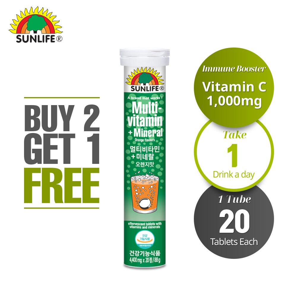 SUNLIFE Multi-Vitamins with Minerals Orange Flavored Effervescent Tablets 4500mg per Tablet