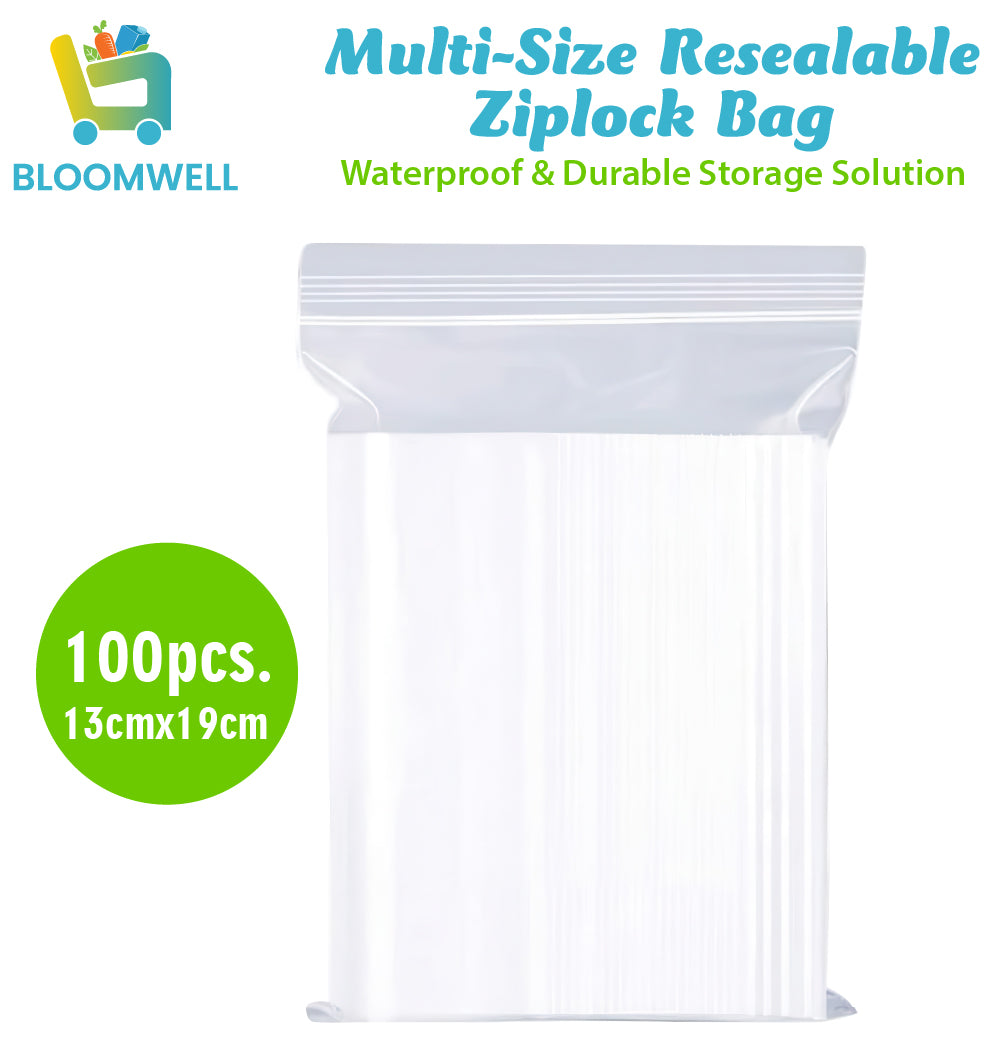 Multi-Size Resealable Ziplock Bags – Waterproof & Durable Storage Solution