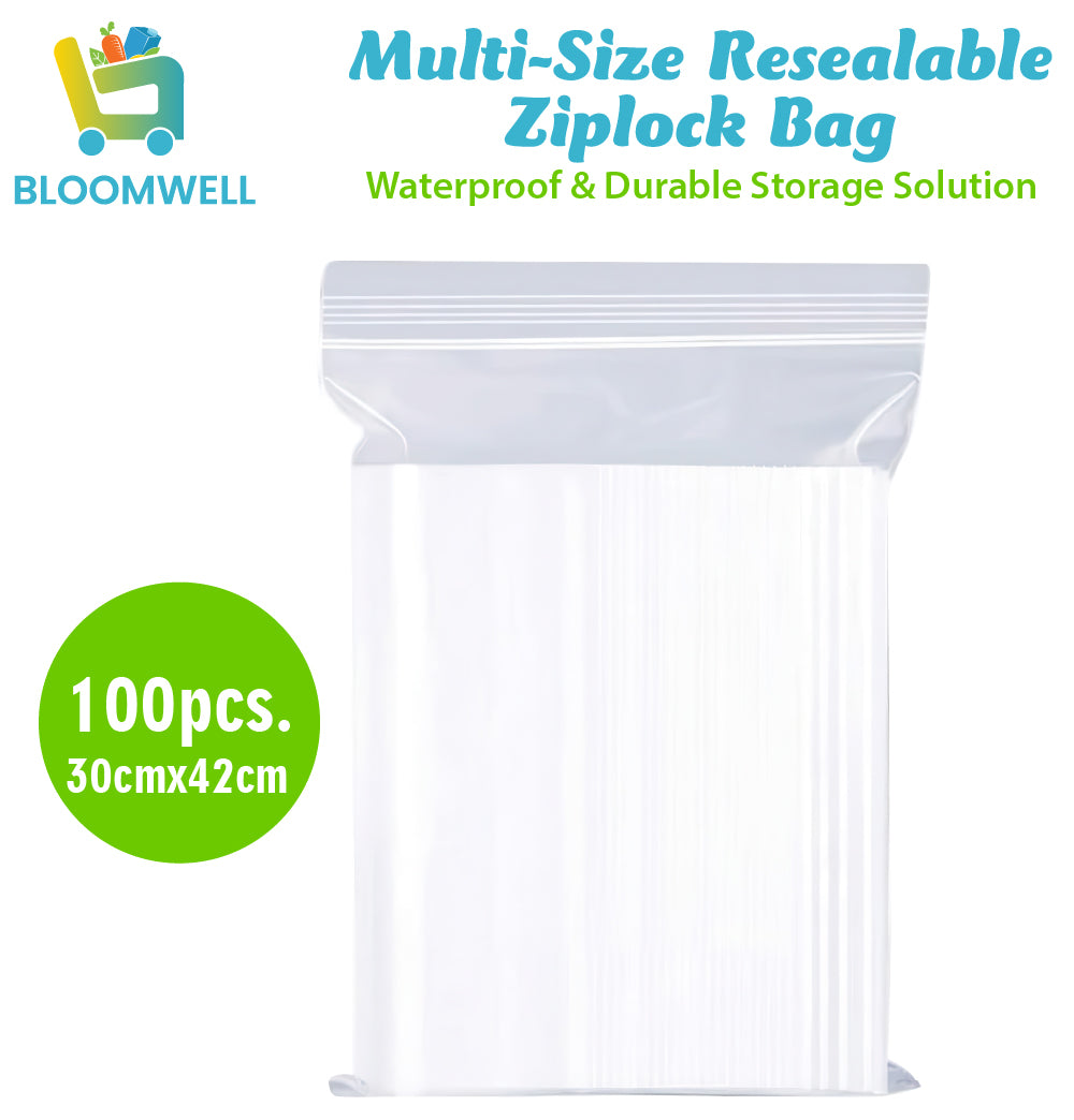 Multi-Size Resealable Ziplock Bags – Waterproof & Durable Storage Solution