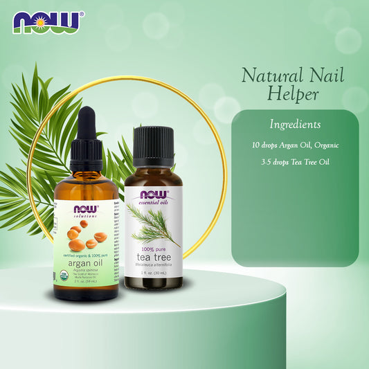 Natural Nail Helper - Organic Argan Oil, Tea Tree Oil