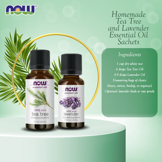 Homemade Tea Tree and Lavender Essential Oil Sachets - Tea Tree, Lavender