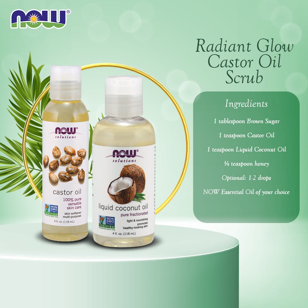 Radiant Glow Castor Oil Scrub - Castor oil, Liquid Coconut Oil