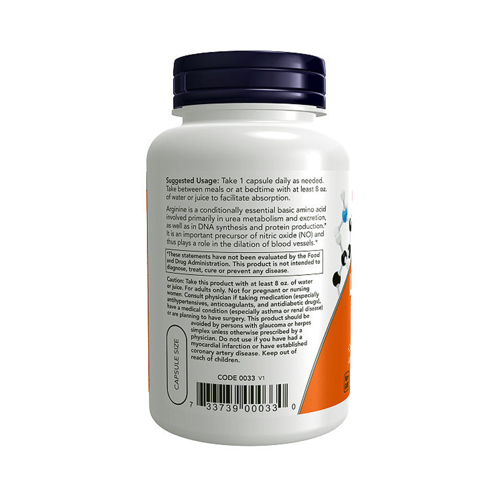 NOW Supplements, L-Arginine 700 mg, Nitric Oxide Precursor*, Amino Acid, 180 Veg Capsules