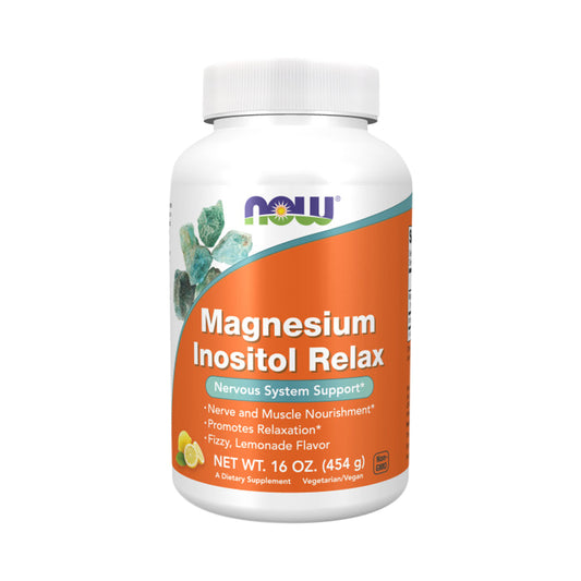 NOW Supplements, Magnesium Inositol Relax, Nervous System Support*, Fizzy Lemonade Flavor, 16-Ounce (454 g)