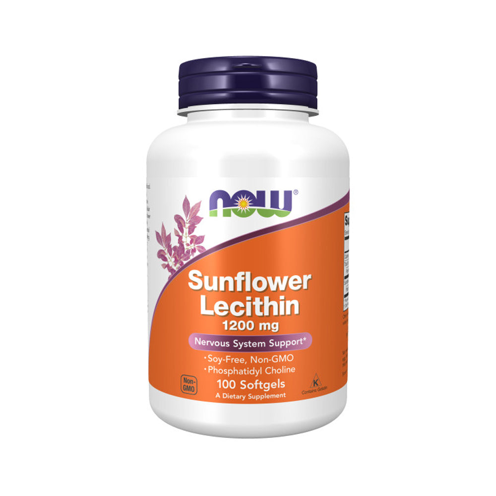 NOW Supplements, Sunflower Lecithin 1200 mg with Phosphatidyl Choline, 100 Softgels