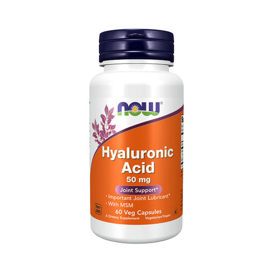 NOW Supplements, Hyaluronic Acid 50 mg with MSM, Joint Support, 60 Veg Capsules