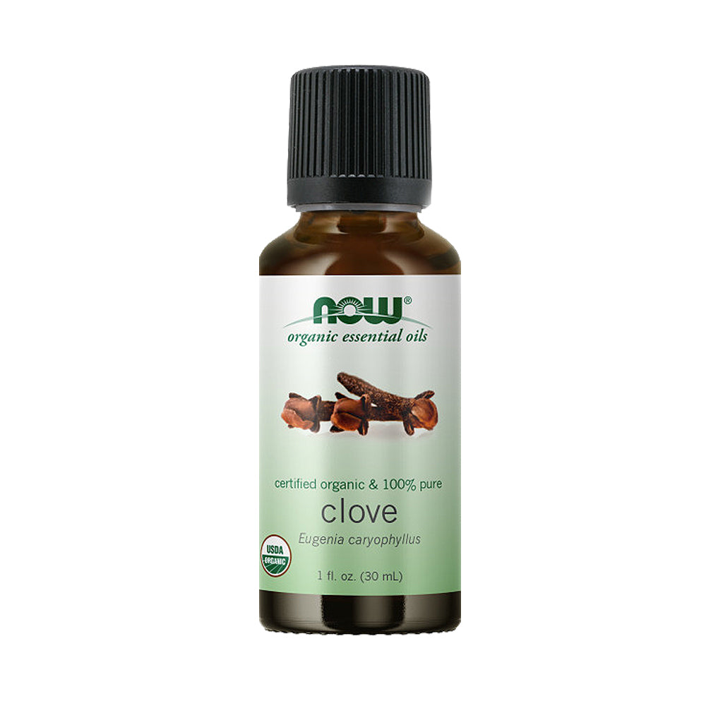 NOW Essential Oils, Organic Clove Oil, Balancing Aromatherapy Scent, Steam Distilled, 100% Pure, Vegan, Child Resistant Cap, 1-Ounce ( 30 ml) - Bloom Concept Malaysia