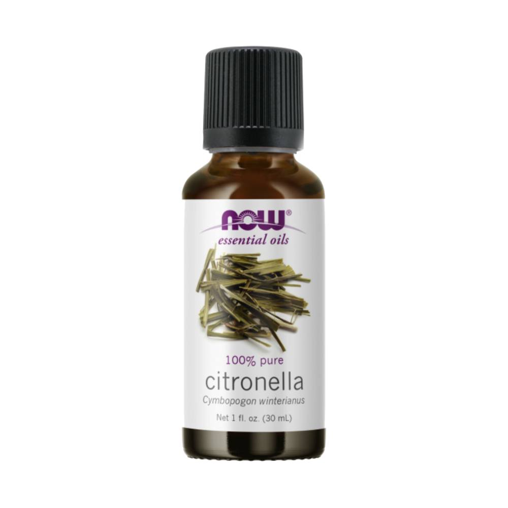 NOW Essential Oils, Citronella Oil, Freshening Aromatherapy Scent, Steam Distilled, 100% Pure, Vegan, Child Resistant Cap, 1-Ounce (30 ml) - Bloom Concept Malaysia