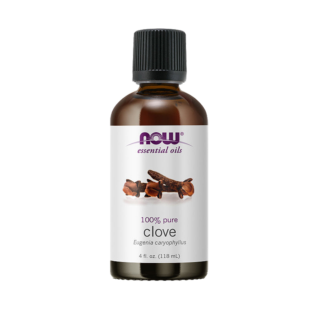 NOW Essential Oils, Clove Oil, Balancing Aromatherapy Scent, Steam Distilled, 100% Pure, Vegan, Child Resistant Cap, 4-Ounce (118 ml) - Bloom Concept Malaysia