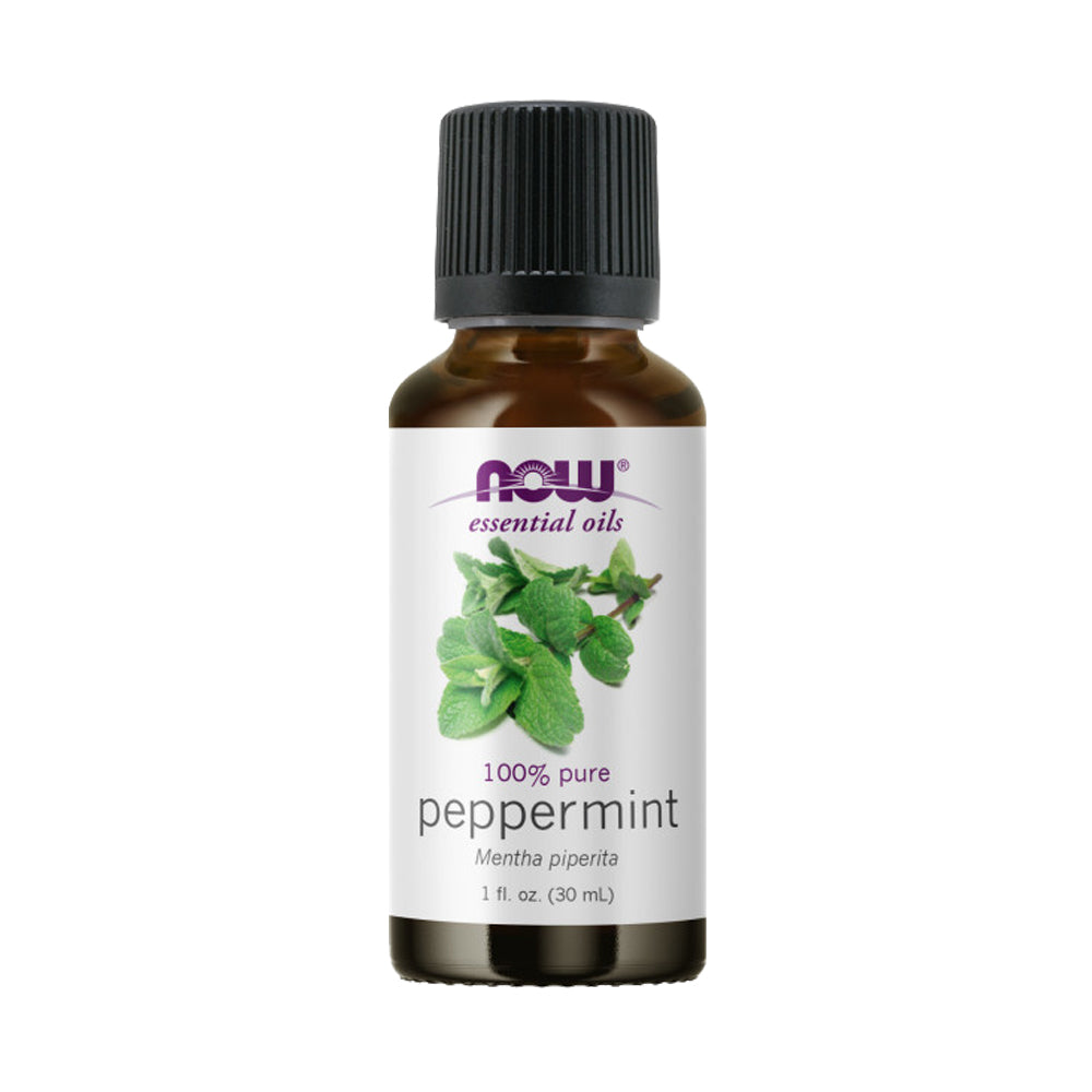 NOW FOODS Essential Oils, Peppermint Oil, Invigorating Aromatherapy Scent, Steam Distilled, 100% Pure, Vegan, Child Resistant Cap, 1-Ounce (30 ml) - Bloom Concept Malaysia