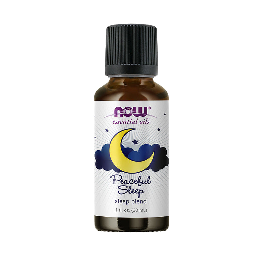 NOW Essential Oils, Peaceful Sleep Oil Blend, Relaxing Aromatherapy Scent, Blend of Pure Essential Oils, Vegan, Child Resistant Cap, 1-Ounce (30ml) - Bloom Concept Malaysia