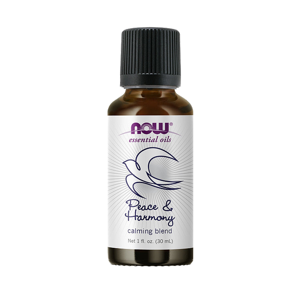 NOW Essential Oils, Peace & Harmony Oil Blend, Calming Aromatherapy Scent, Blend of Pure Essential Oils, Vegan, Child Resistant Cap, 1-Ounce (30ml) - Bloom Concept Malaysia