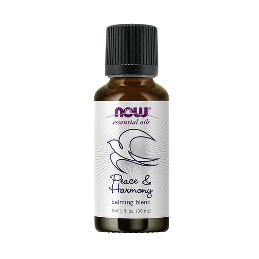 NOW Essential Oils, Peace & Harmony Oil Blend, Calming Aromatherapy Scent, Blend of Pure Essential Oils, Vegan, Child Resistant Cap, 1-Ounce (30ml) - Bloom Concept Malaysia