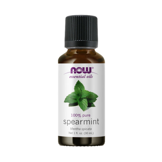 NOW FOODS Essential Oils, Spearmint Oil, Stimulating Aromatherapy Scent, Steam Distilled, 100% Pure, Vegan, Child Resistant Cap, 1-Ounce (30 ml)