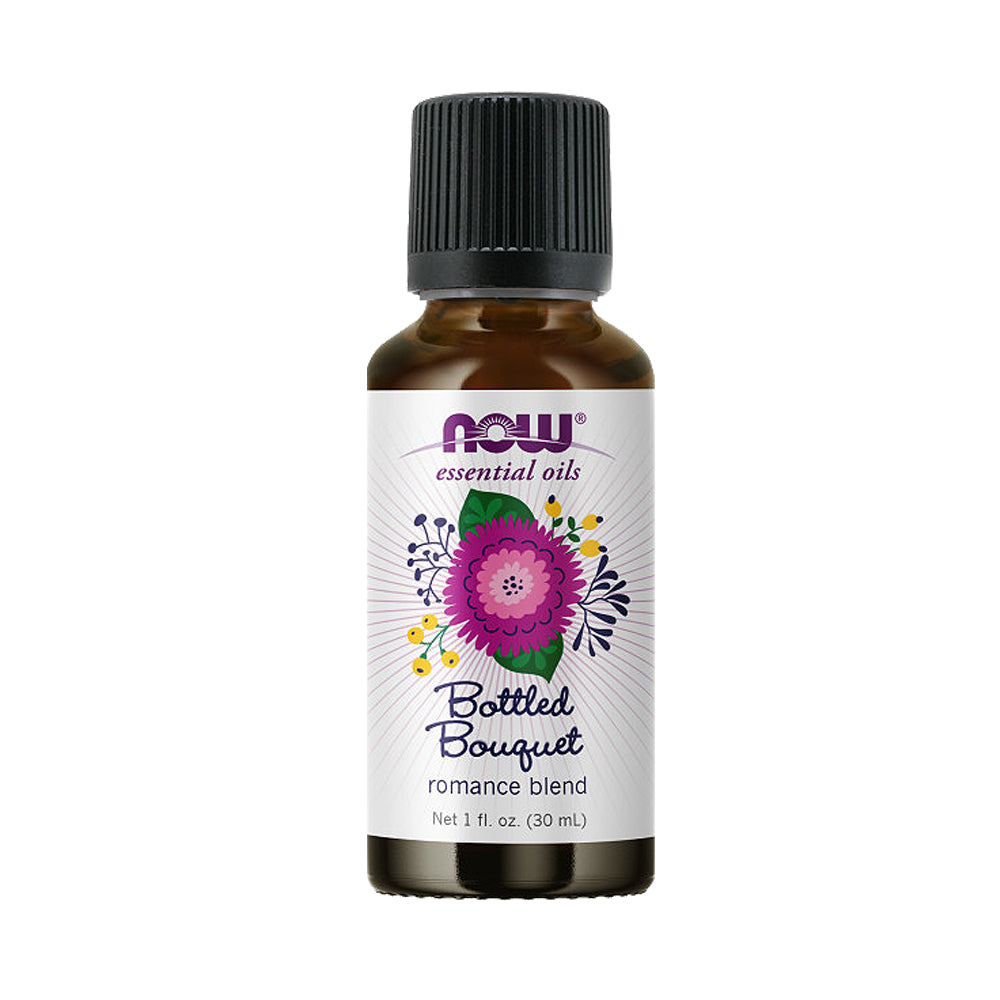 NOW Essential Oils, Bottled Bouquet Oil Blend, Floral Aromatherapy Scent, Blend of Pure Essential Oils, Vegan, Child Resistant Cap, 1-Ounce (30ml) - Bloom Concept Malaysia