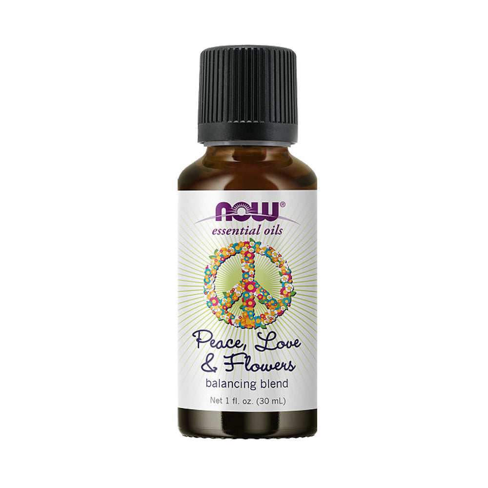 NOW Essential Oils, Peace, Love and Flowers, Sweet Floral Aromatherapy Scent, Blend of Pure Essential Oils, Vegan, Child Resistant Cap, 1-Ounce (30ml) - Bloom Concept Malaysia