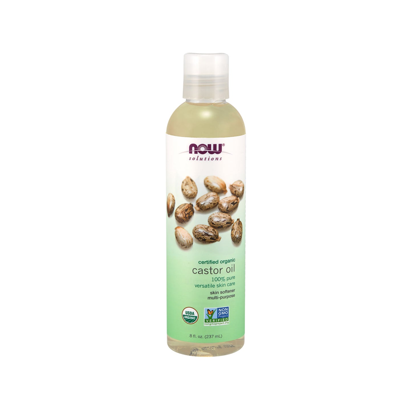 NOW Solutions, Organic Castor Oil, 100% Pure Versatile Skin Care, Multi-Purpose Skin Softener, 8-Ounce (237 ml) - Bloom Concept Malaysia