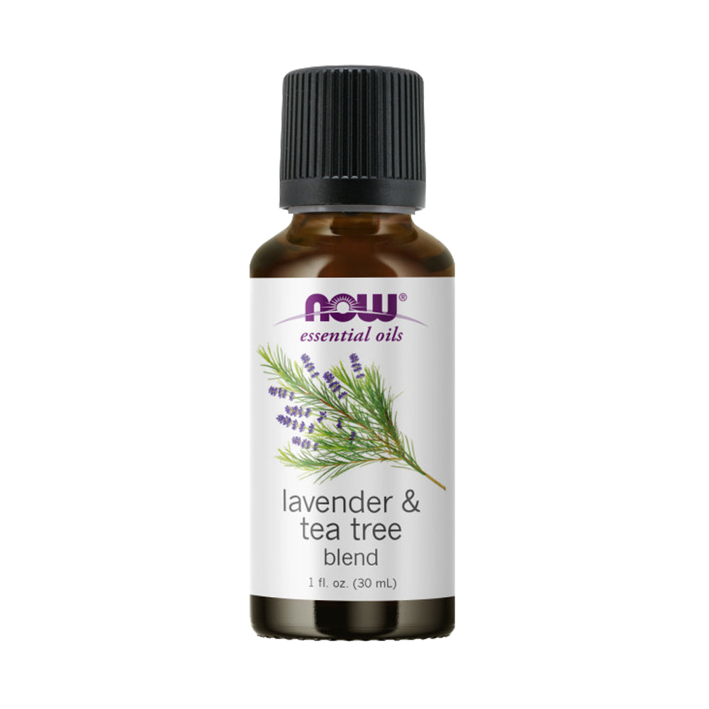 NOW FOODS Lavender & Tea Tree Oil, Stimulating Aromatherapy Scent, Blend of Pure Lavender Oil and Pure Tea Tree Oil, Vegan, (30 ml) - Bloom Concept Malaysia