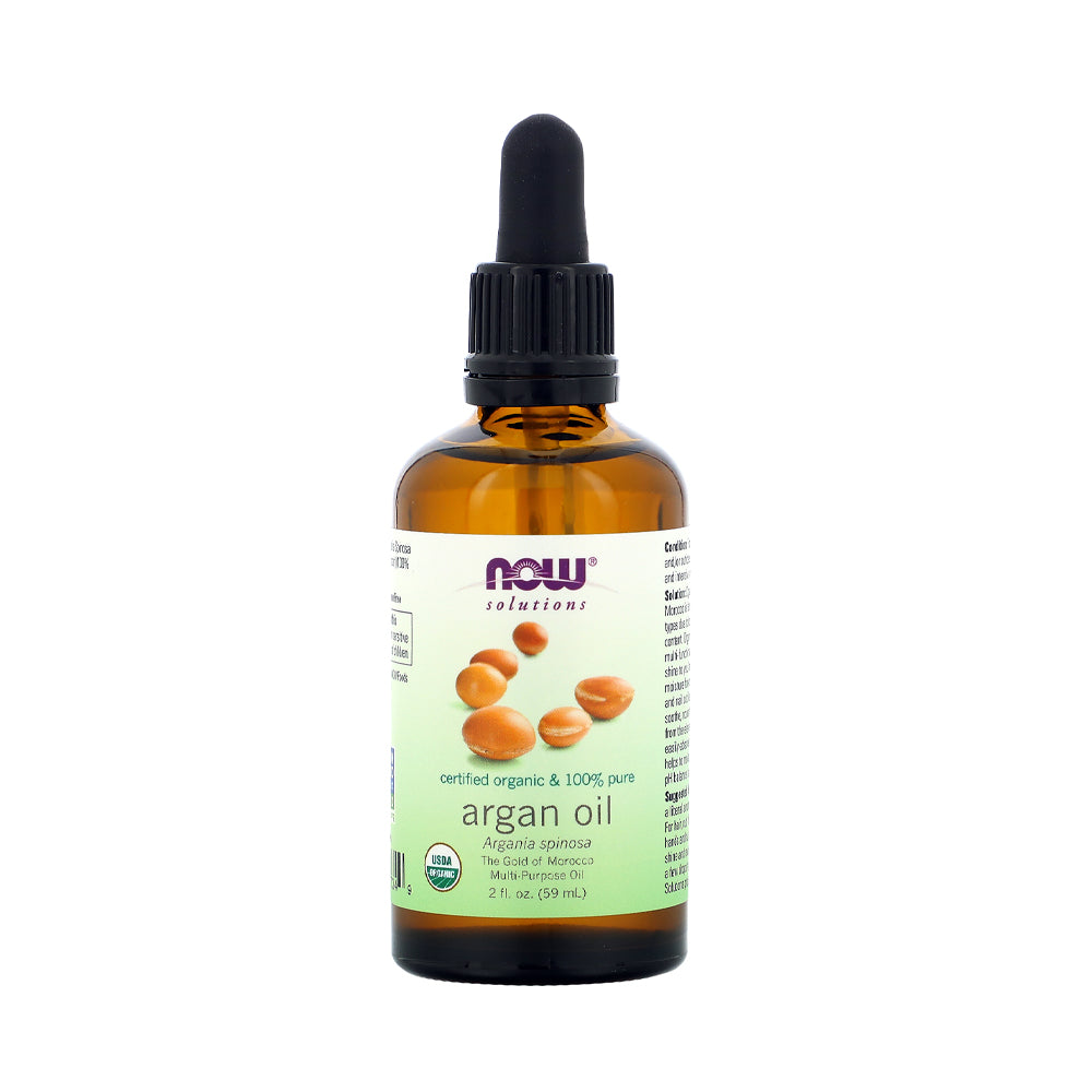 NOW Solutions, Organic Argan Oil, Certified Organic and 100% Pure, "Gold of Morocco" Multi-Purpose Oil, 2-Ounce (59ml)