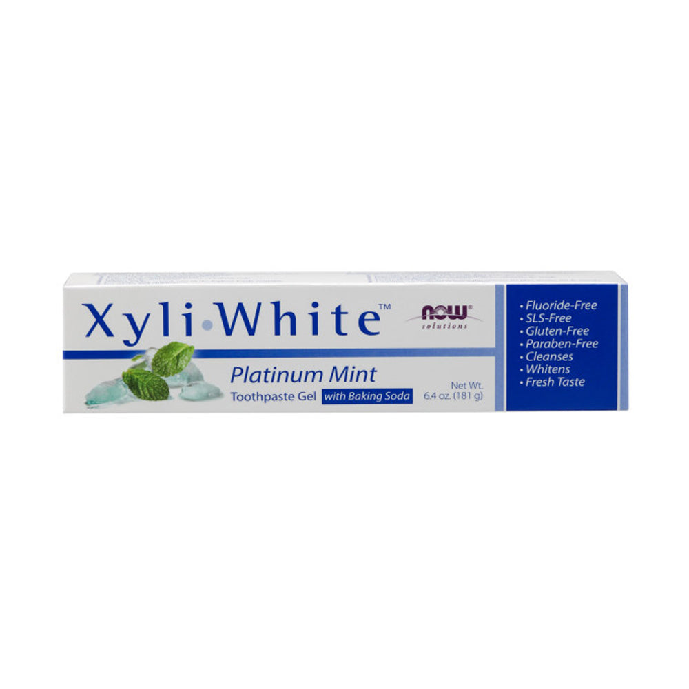 NOW Solutions, Xyliwhite Toothpaste Gel, Platinum Mint, Cleanses and Whitens, Fresh Taste, 6.4 Ounce (181g)