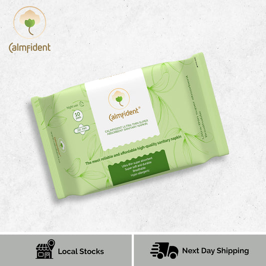 Calmfident Night Use *Ultra-Thin Super Absorbent* Sanitary Napkin Pads 285mm (10pcs)
