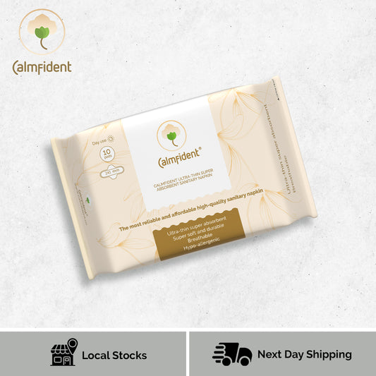 Calmfident Day Use *Ultra-Thin Super Absorbent* Sanitary Napkin Pads 245mm (10pcs)