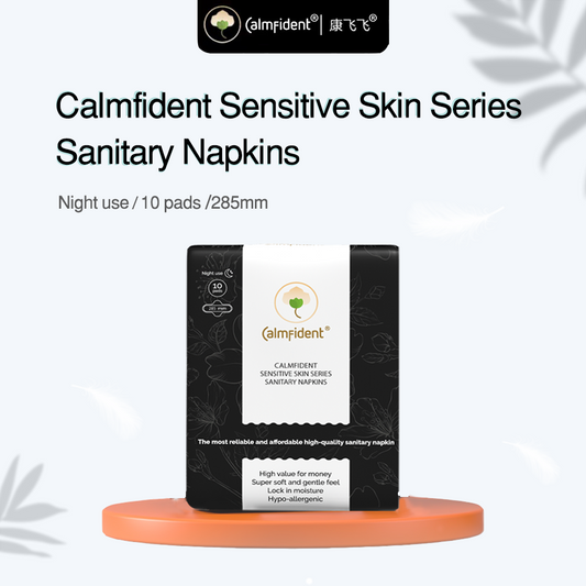 Calmfident Night Use Sensitive Skin Series Sanitary Napkin Pads 285mm (10pcs) Black