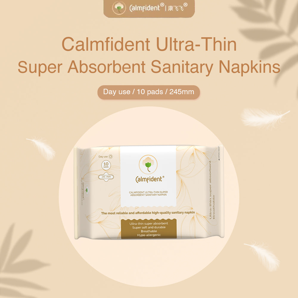 Calmfident Day Use Ultra-Thin Super Absorbent Sanitary Napkin Pads 245mm (10pcs) Orange
