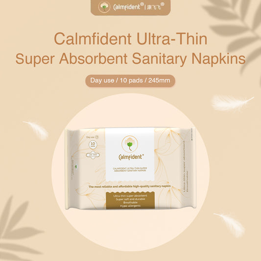 Calmfident Day Use Ultra-Thin Super Absorbent Sanitary Napkin Pads 245mm (10pcs) Orange
