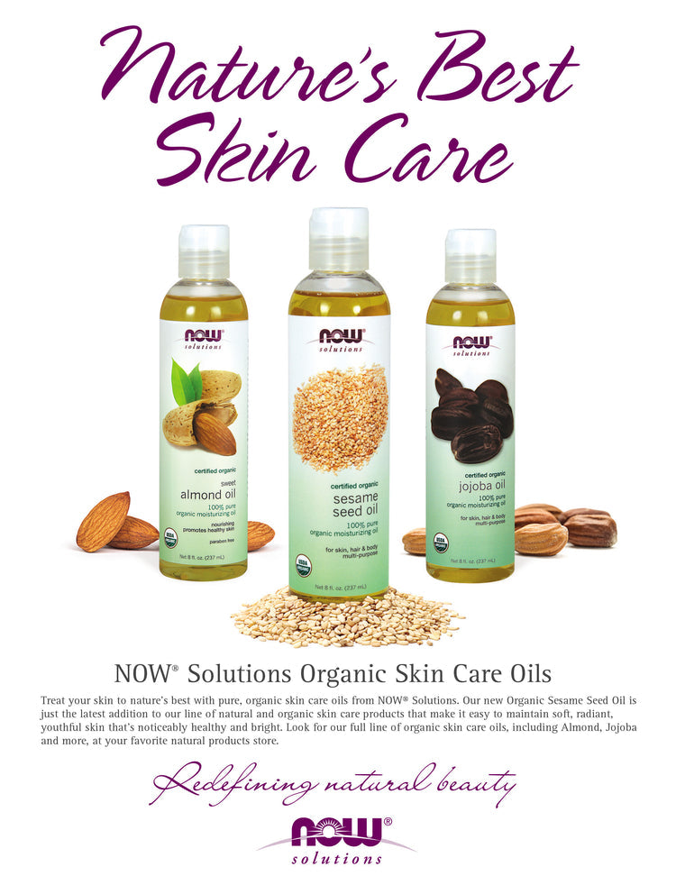 NOW Solutions, Organic Jojoba Oil, Moisturizing Multi-Purpose Oil for Face, Hair and Body, 4-Ounce (118ml)