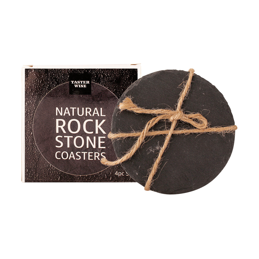 (Taster Wine) Natural Rock Stone Coasters (Set of 4pcs)