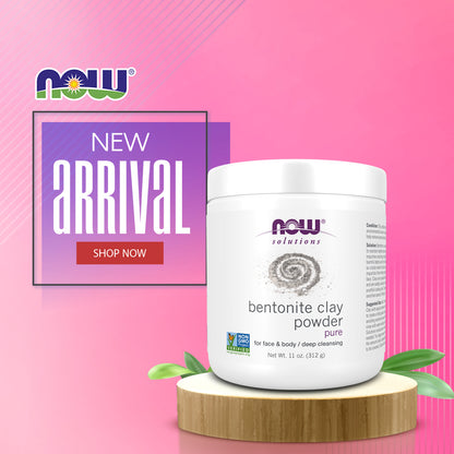 NOW Solutions, Bentonite Clay Powder, pure for face & body / deep cleaning - 11 oz
