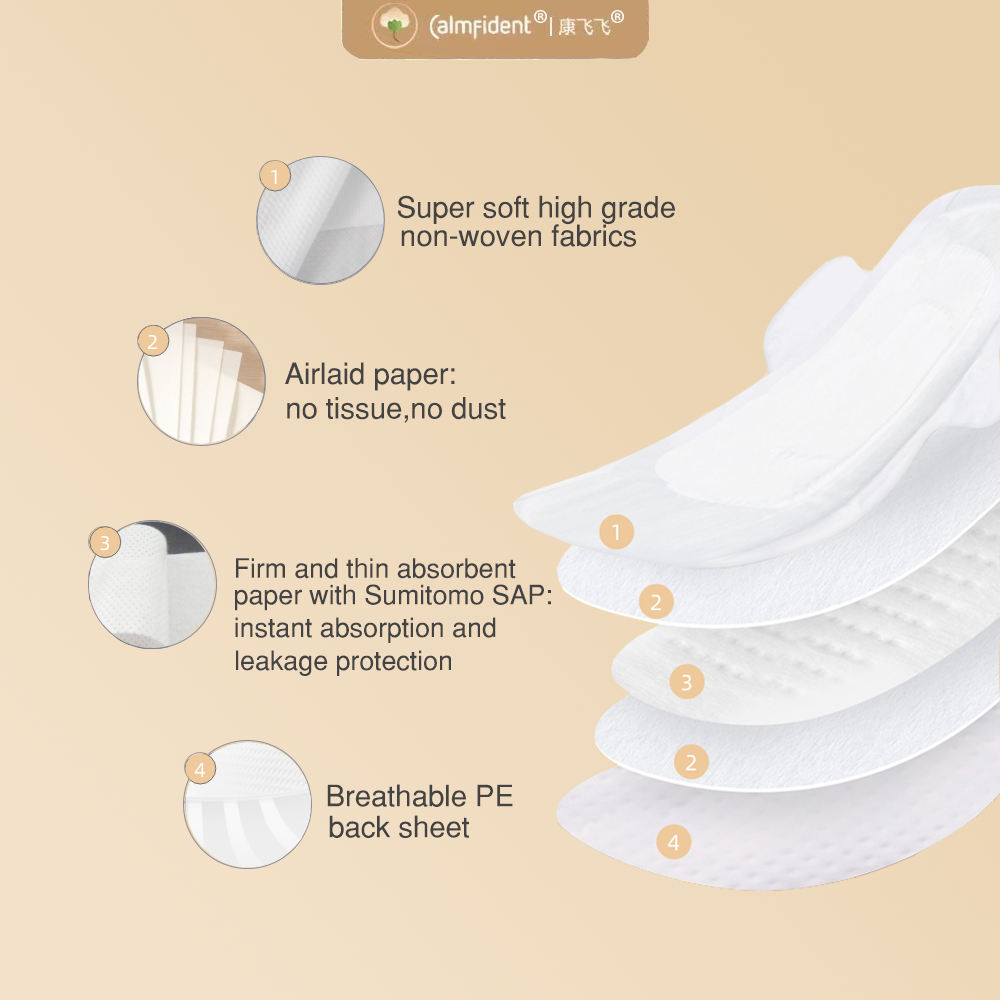 Calmfident Day Use Ultra-Thin Super Absorbent Sanitary Napkin Pads 245mm (10pcs) Orange