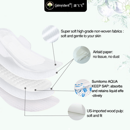 Calmfident Night Use Sensitive Skin Series Sanitary Napkin Pads 285mm (10pcs) Black