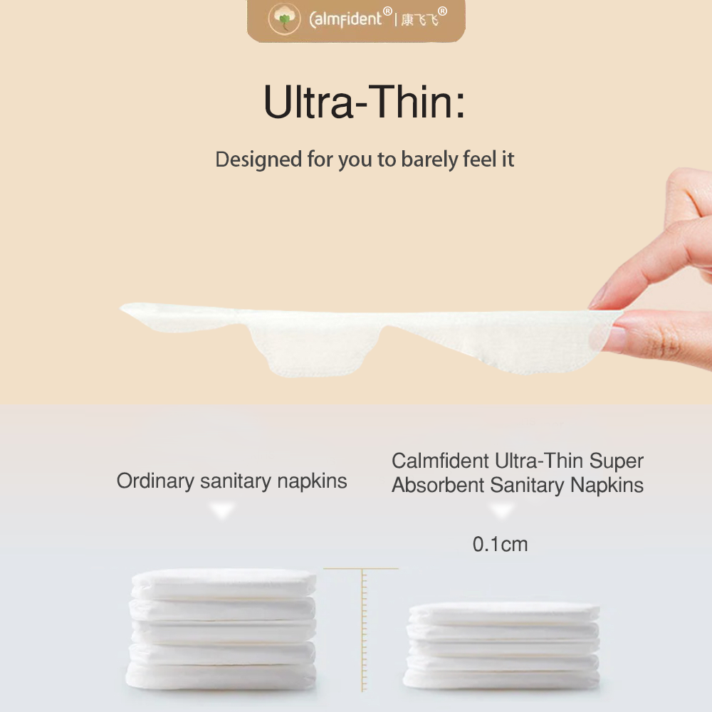 Calmfident Day Use Ultra-Thin Super Absorbent Sanitary Napkin Pads 245mm (10pcs) Orange