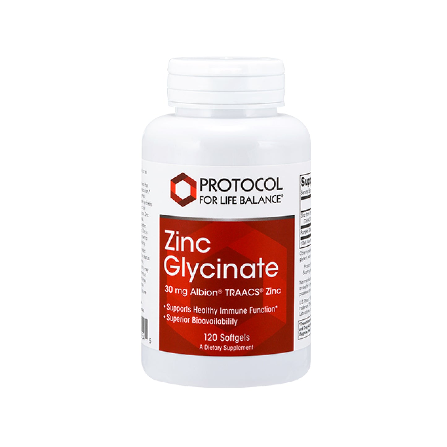 Protocol for Life Balance, Zinc Glycinate, 30 mg, 120 Softgels