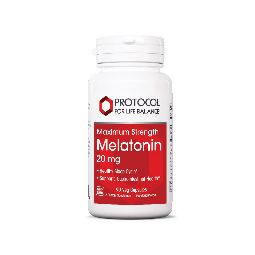 Protocol for Life Balance, Melatonin, Maximum Strength, 20mg, 90 Veg Capsules