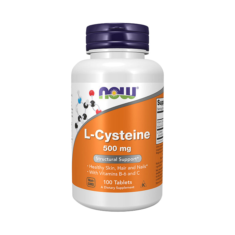 NOW Supplements, L-Cysteine 500 mg with Vitamins B-6 and C, Structural Support, 100 Tablets