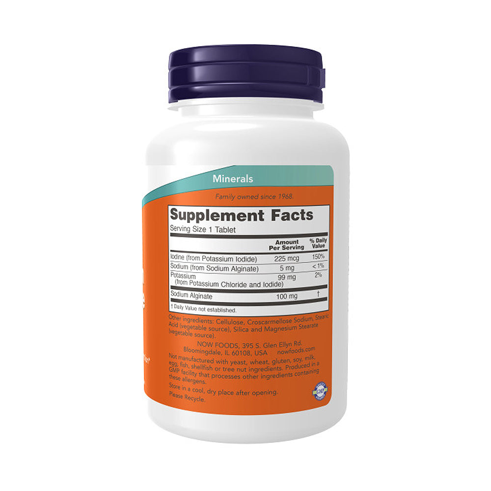 NOW Supplements, Potassium plus Iodine, Supports Electrolyte Balance, Thyroid Support, 180 Tablets